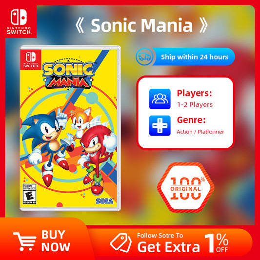 Nintendo Switch Game Deals - Sonic Mania - Games Physical Cartridge