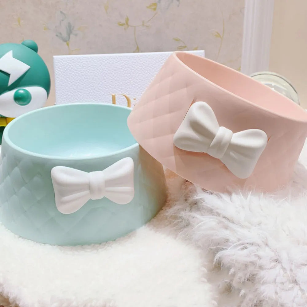 Sweet Princess Diamond Pattern Pet Feeding Bowls