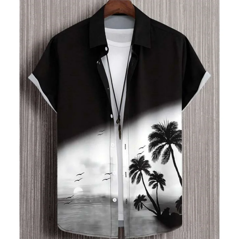 Hawaiian Men's 3D Gradient Shirt