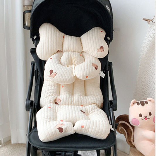 Baby Thicken Bear Embroidery Stroller General  Car Mat