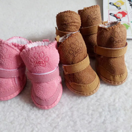 Winter Warm Pet Shoes Cute Dog Boots