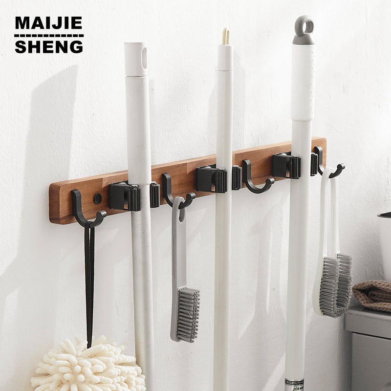 Wall Mounted Broom and Mop Holder Storage Tool