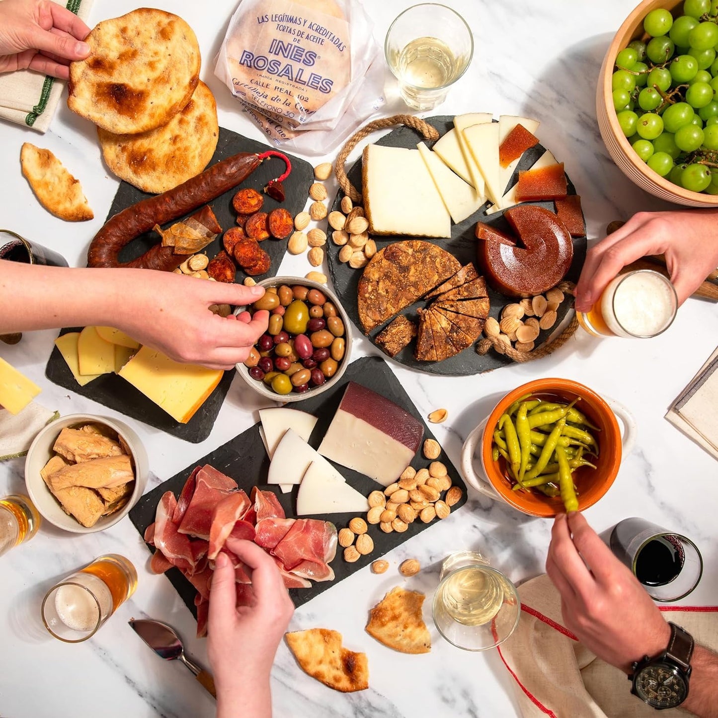 Gourmet Assortment of Cheese, Chorizo, Tuna and more