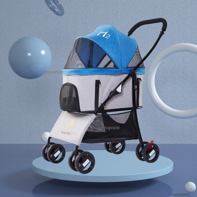 Four Wheels Stroller Separable Pet Bag Outdoor Walking Trolley