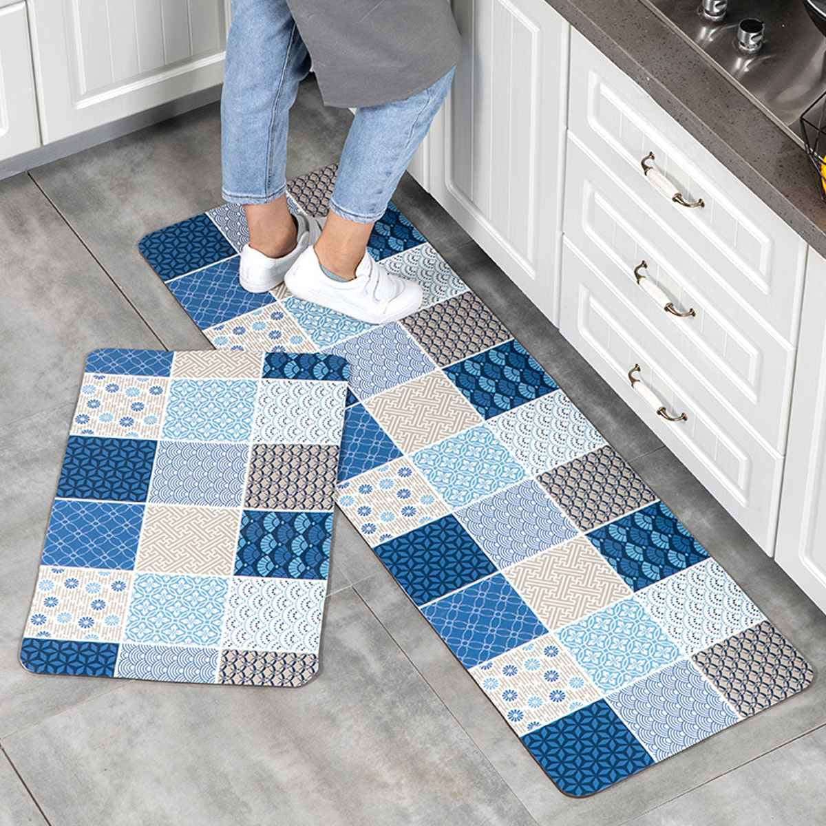 Kitchen Carpets PVC Leather Floor Mats