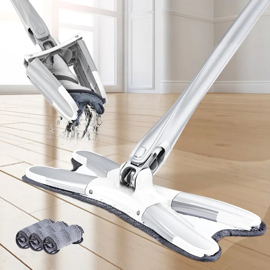 New X-type Flat Floor Mop with Replace Cloth Heads 360 Degree