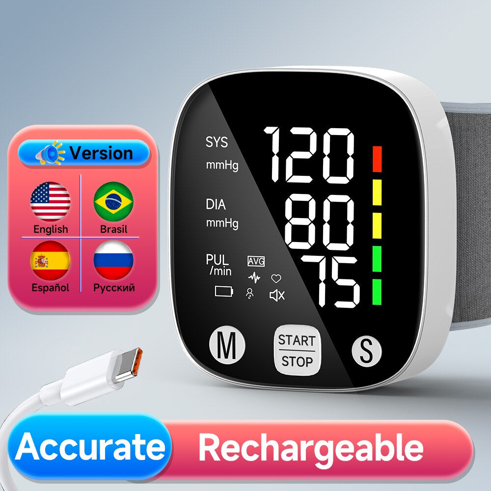 New LED Rechargeable Wrist Blood Pressure Monitor