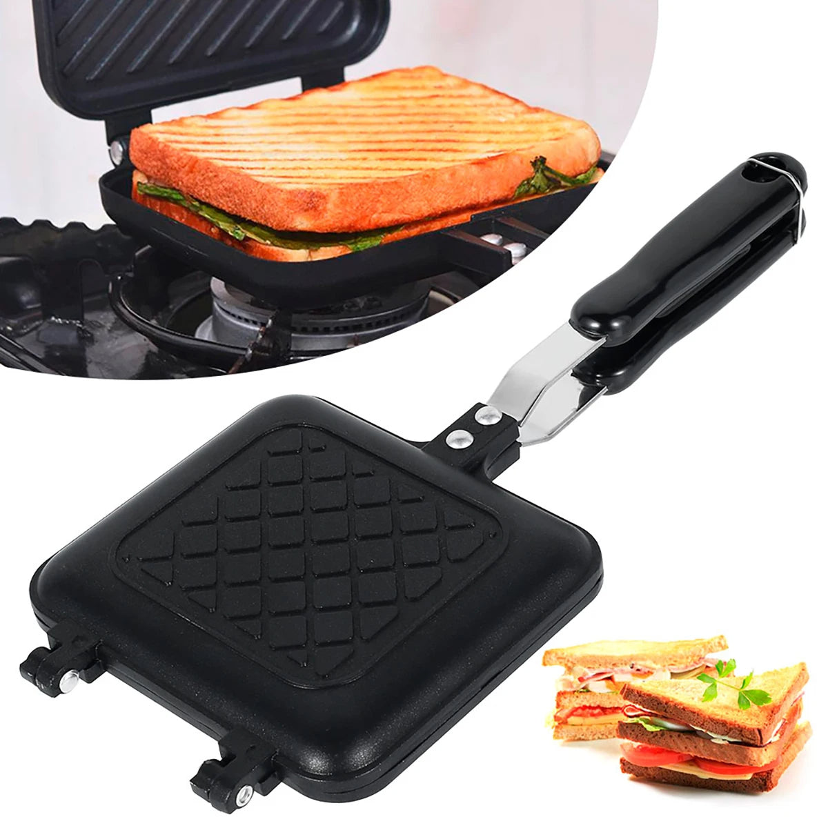 Aluminum Alloy Double Side Bread Frying Pan