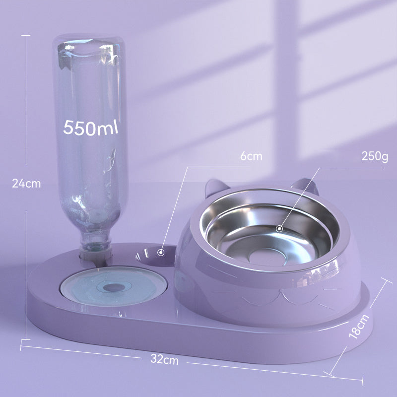 Automatic Water Drinker Food Feeder for Cat Double Dog Bowl