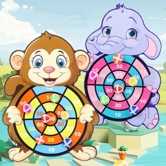 Children Cartoon Animal Dart Board Sticky Ball