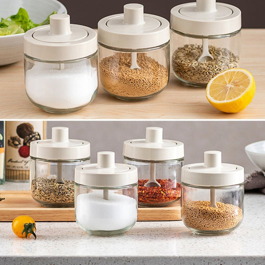 Seasoning Jar With  Aissce Vinegar Glass Oil Brush Honey Sugar Kitchen Accessories