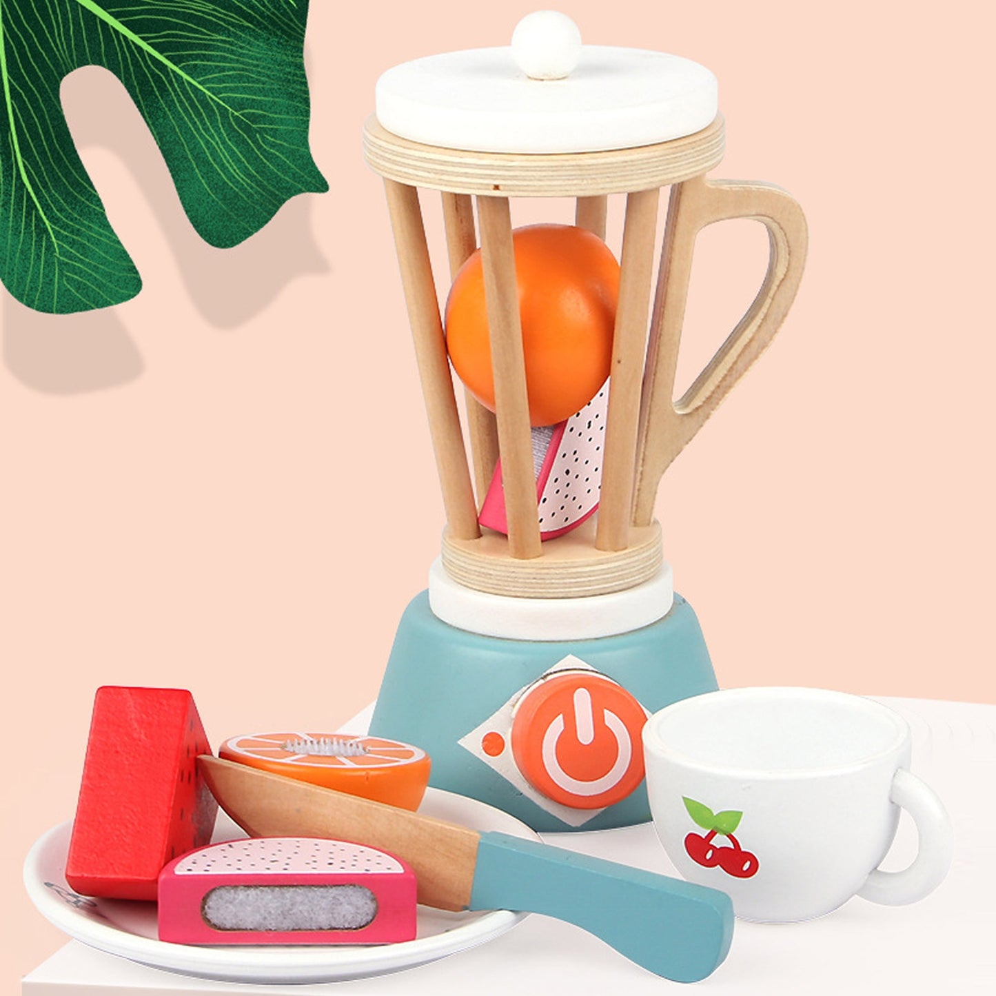 Wooden Smoothie Machine Juicer Toy Play Kitchen Accessories For Kids Play