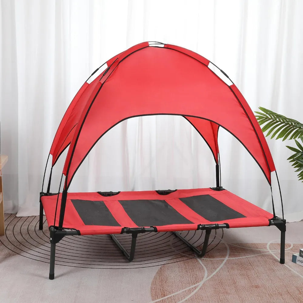 Portable Pet Camping Beach Dogs Cats Raised Bed and Tent