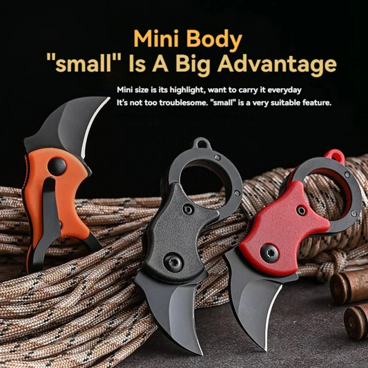 NEW Mini Keychain Pocket Fixed Blade Multi EDC Tool with Chain