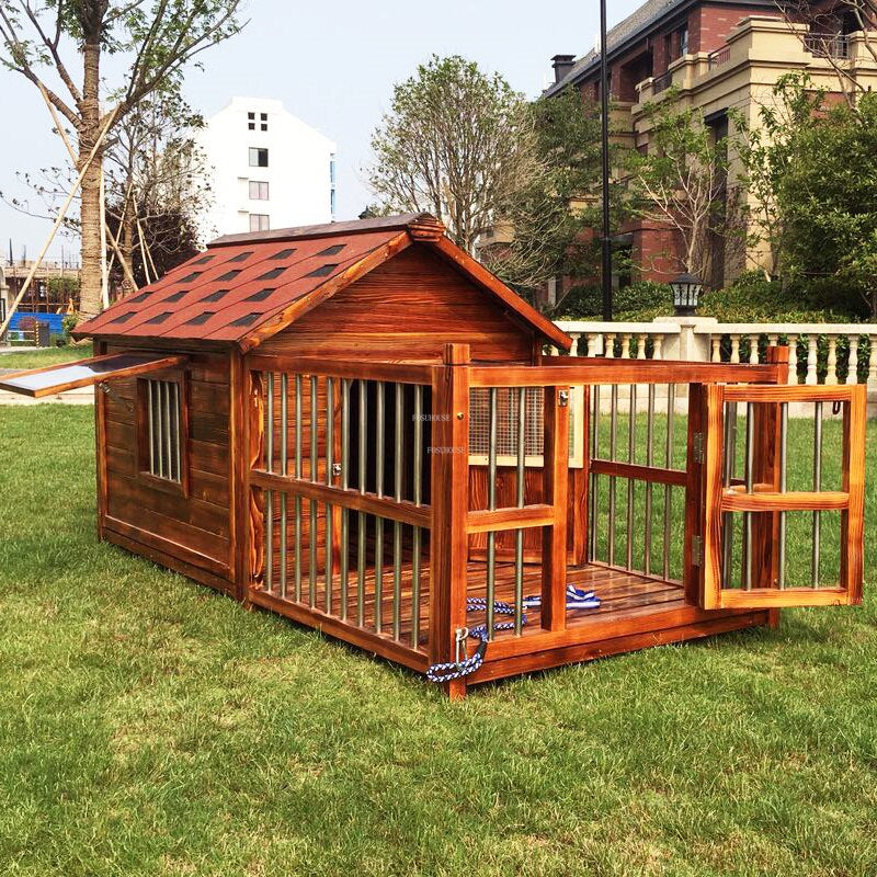 Waterproof Solid Wood Kennels Creative Pet Villa House for Dogs