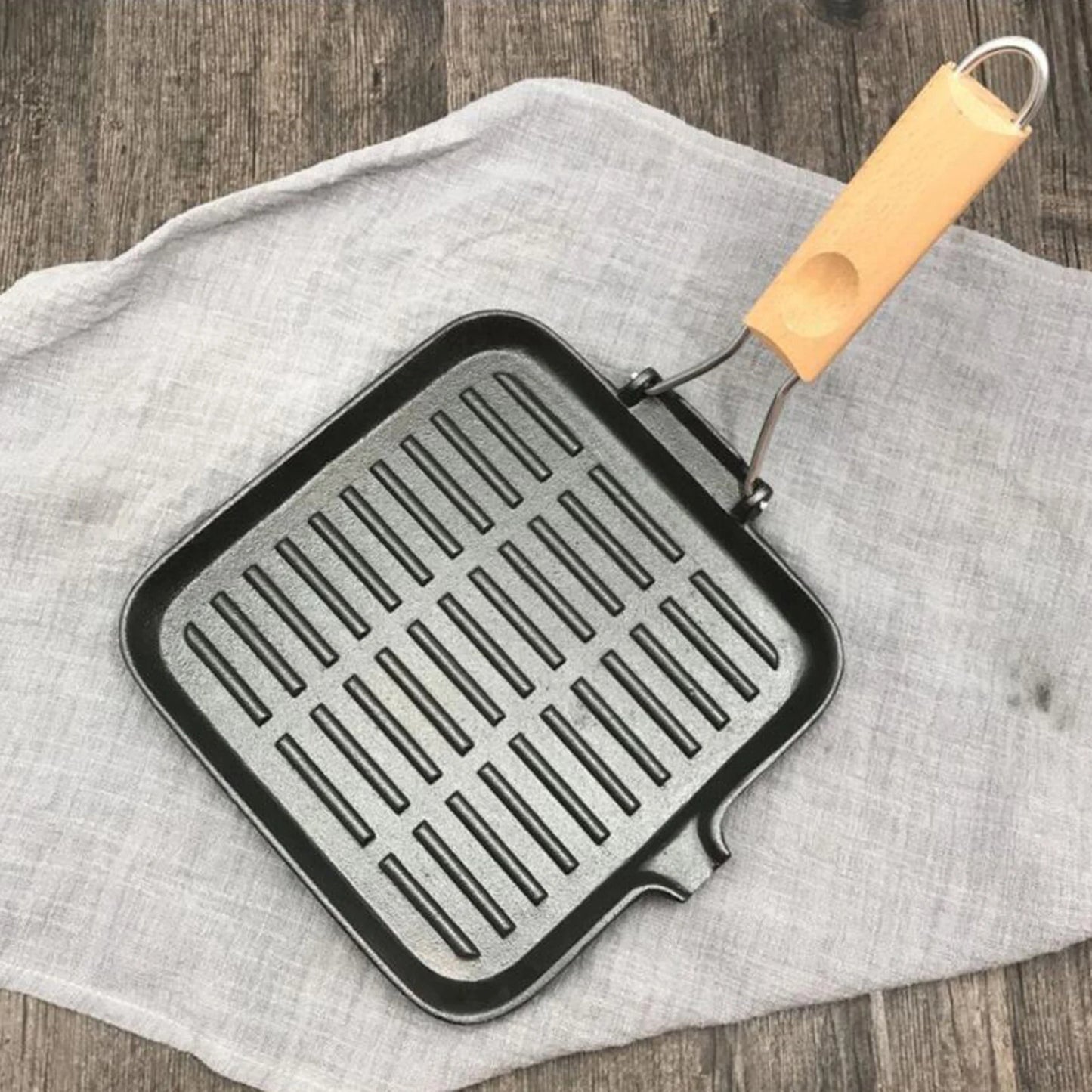 Cast Iron Steak Camping Griddle Frying Pan