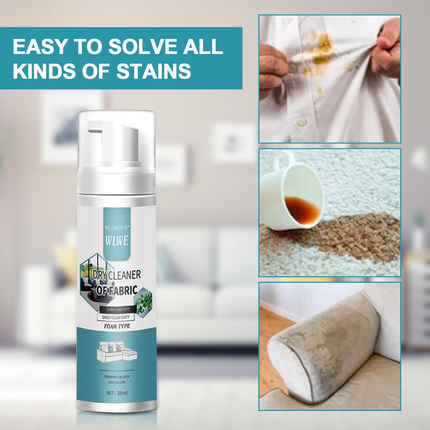 Fabric And Carpet Cleaner Deep Foaming Action With Anti-Stain