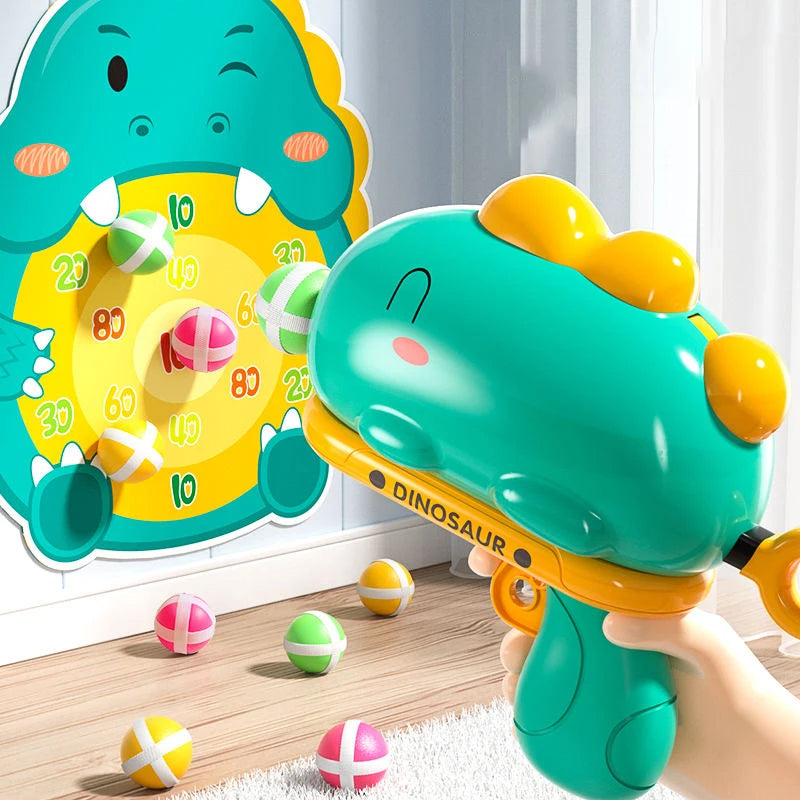 Kid Cute Cartoon Dinosaur Sticky Ball Gun