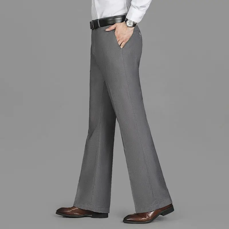 Men's Gray Flared Business Trousers