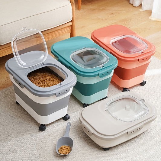 Folding Airtight Pet Cat Food Container