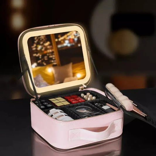 New LED Lamp Professional Makeup Case With Mirror