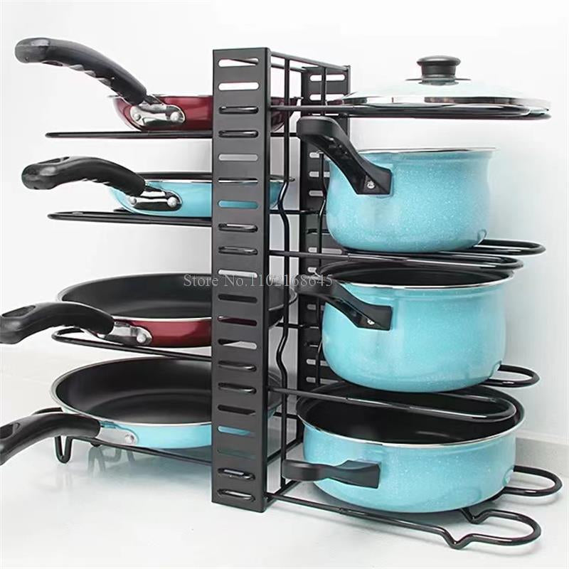 8 Tiers Pan Pot Rack Kitchen Organizer Sink Rack Pan Holder