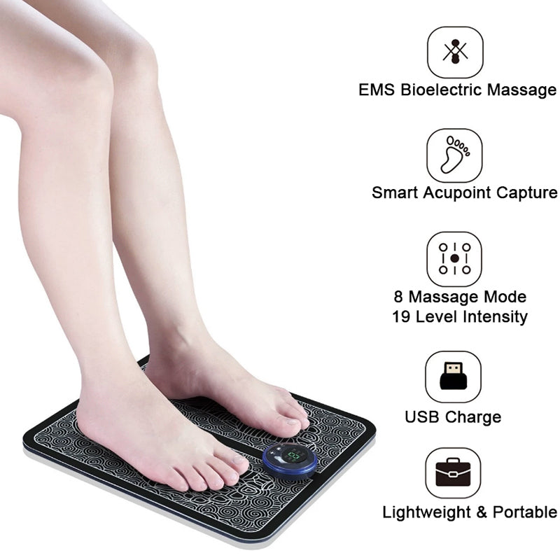 Portable Electric EMS Foot Massager Pad