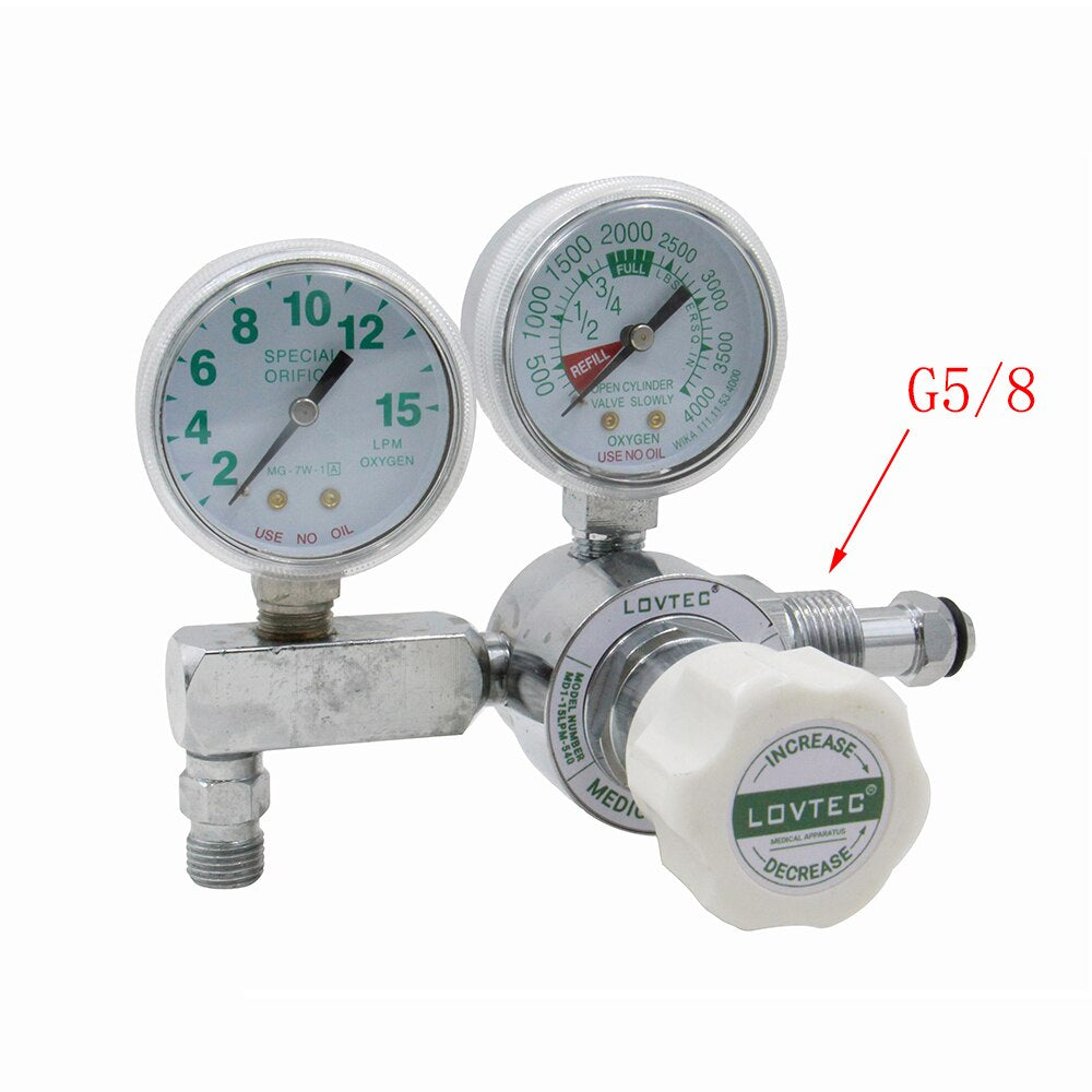 High Pressure Medical Oxygen Regulator CGA540 With Double Gauge Flow Meter