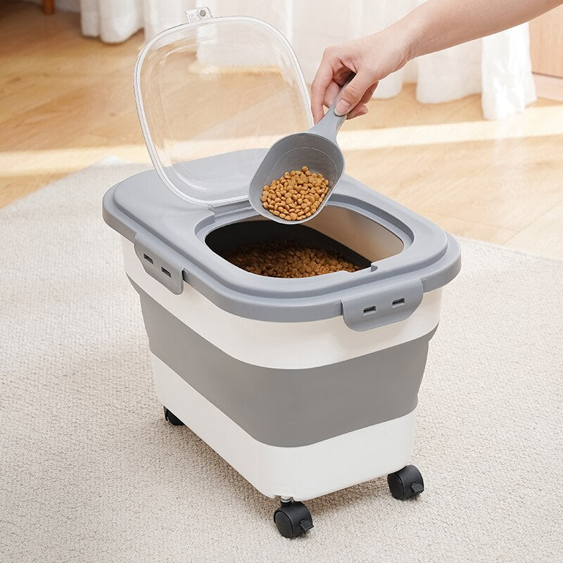 Folding Airtight Pet Cat Food Container