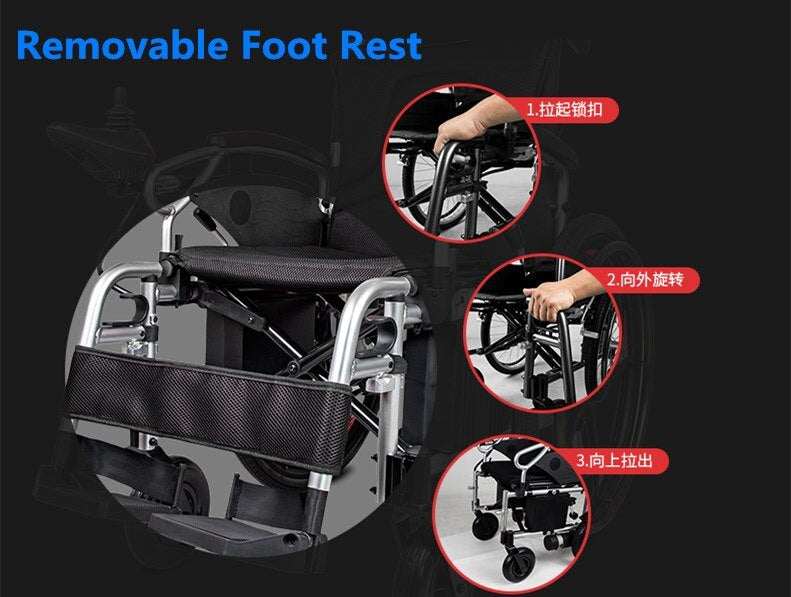 Power Assist Remote Foldable Electric Wheelchair