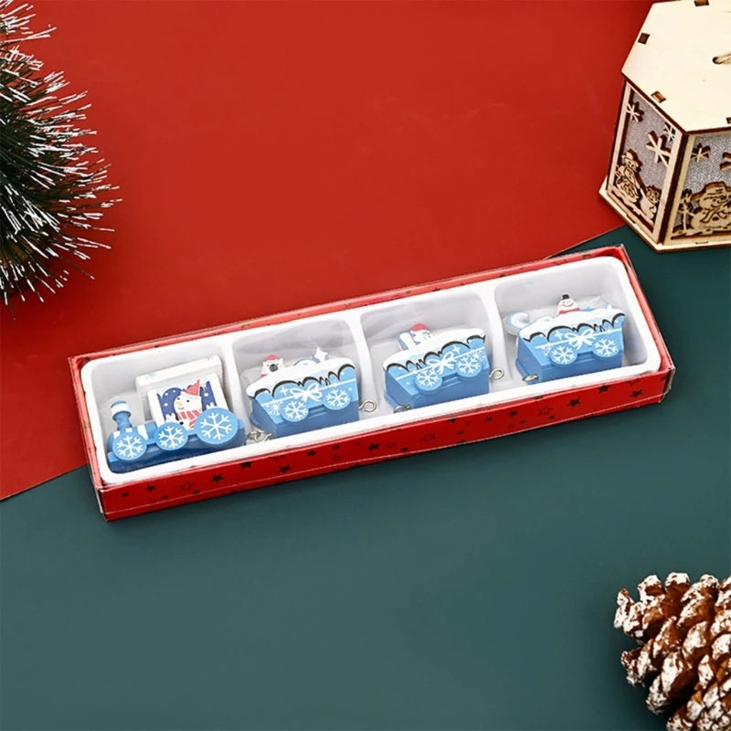 Christmas Blue Train Ornament Toy Box