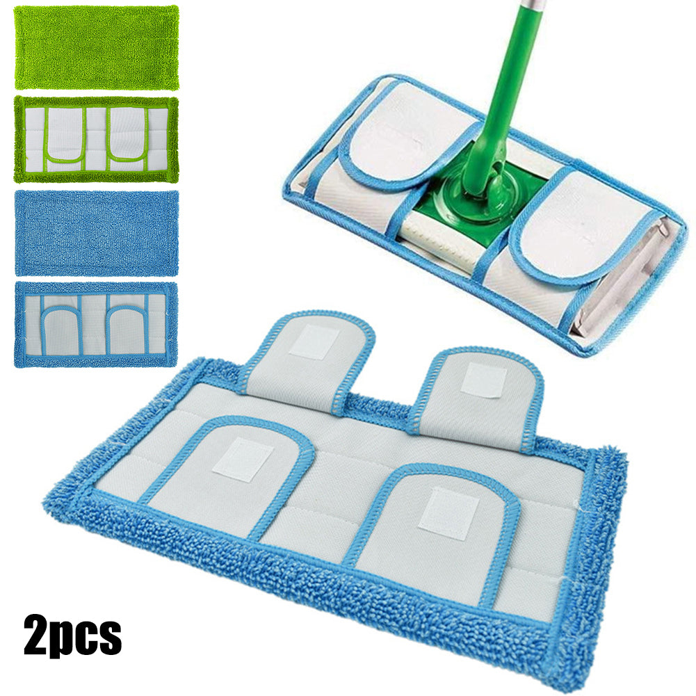 2PCS Reusable Microfiber Mop Pads