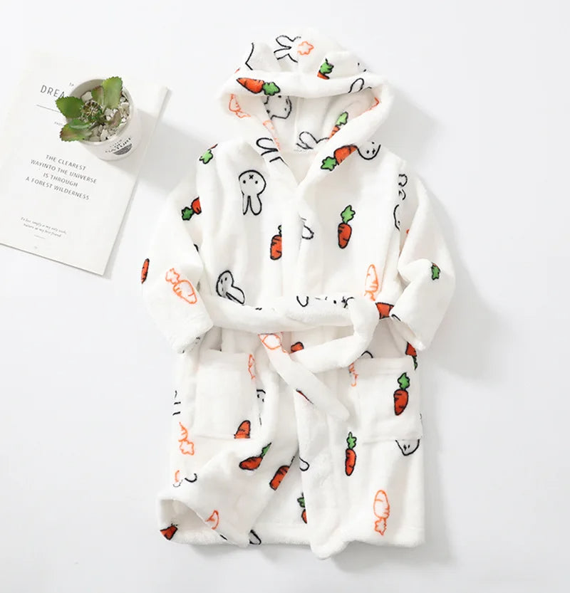 Winter Children Flannel Bath Robe