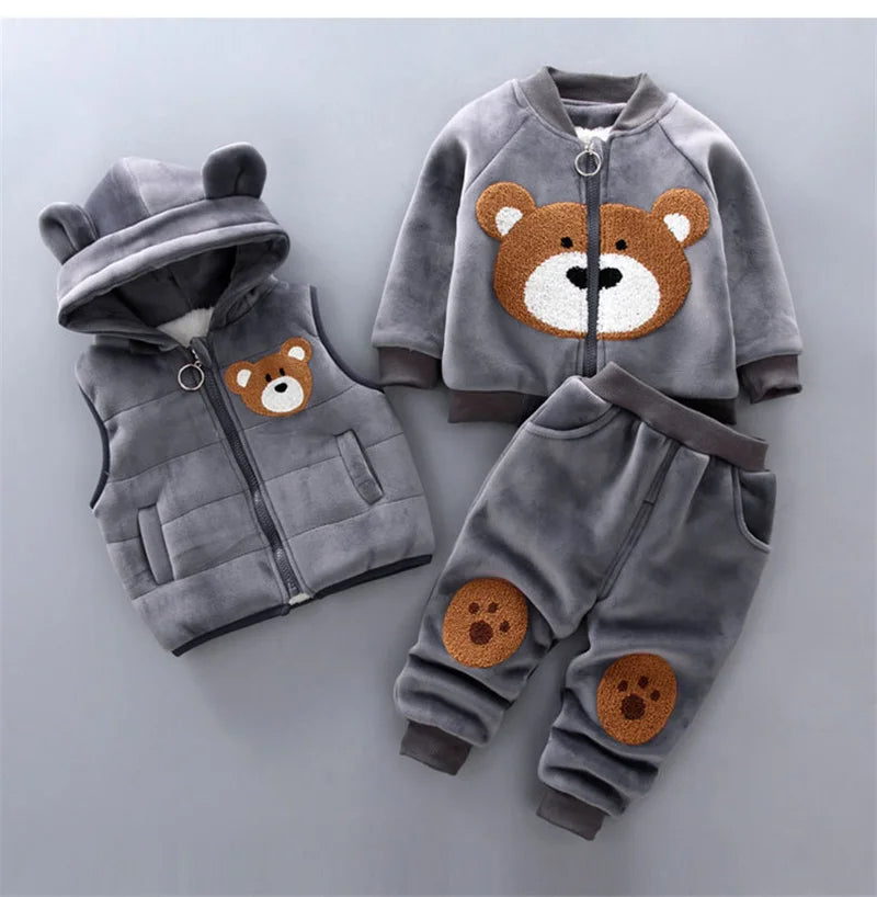 Winter Cotton Thick Warm Baby Clothes Sets