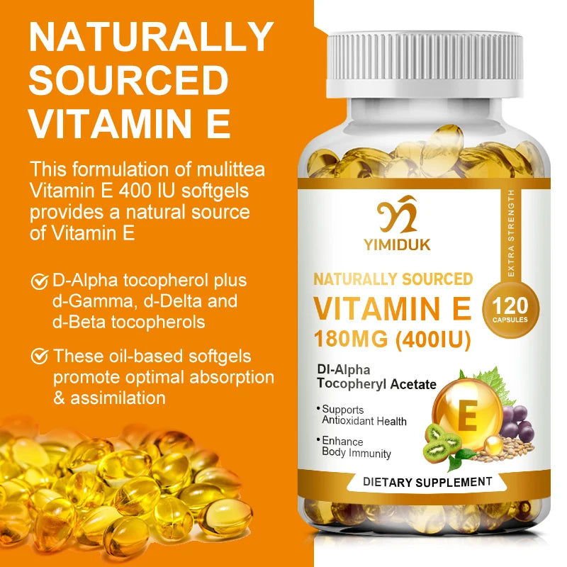 Vitamin E Immune System & Skin Nutrition Support Capsules