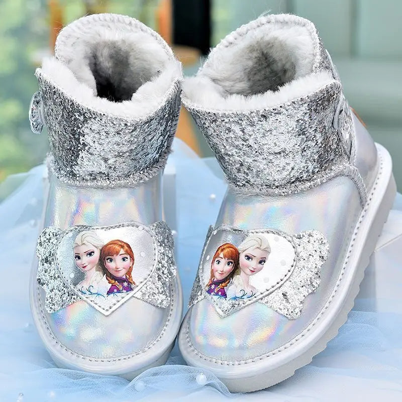 Genuine Leather Waterproof Disney Girls' Snow Boots