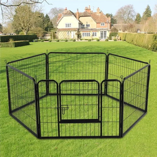 Heavy Duty Dog Playpen Pet Exercise Black Basket