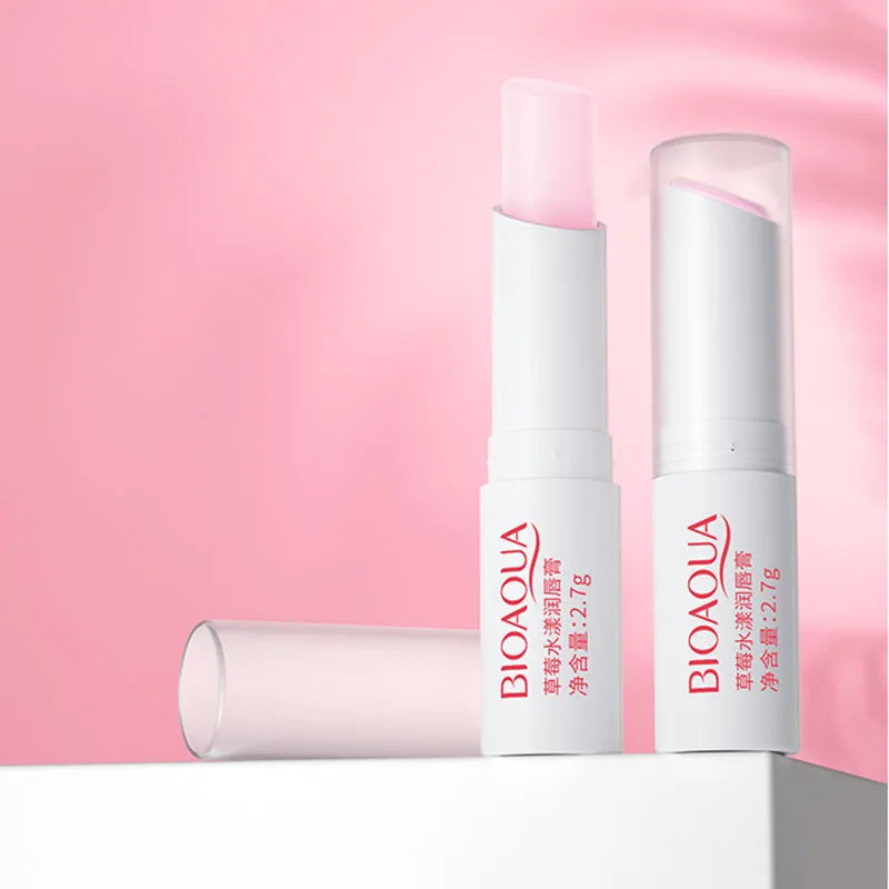 Strawberry Blush: Temperature-Activated Color Lip Balm