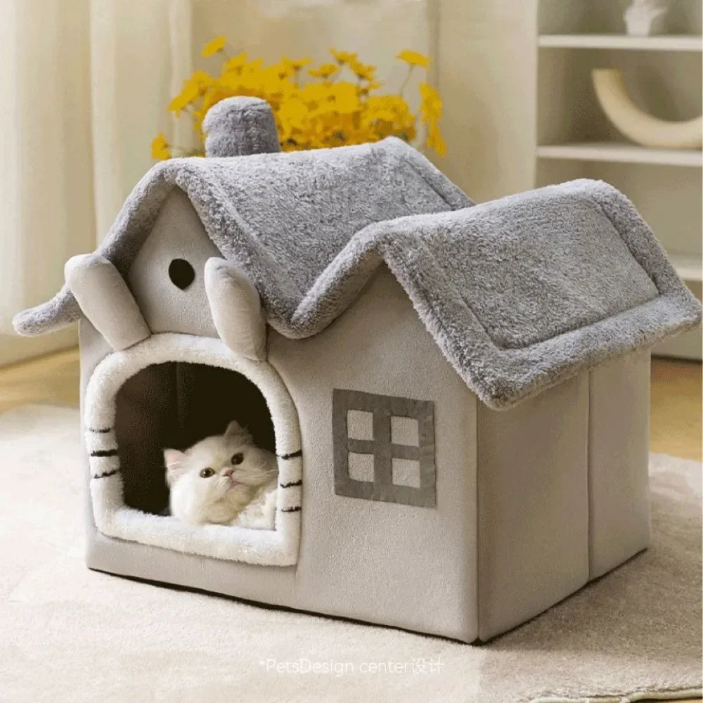 Fully Enclosed Warm Cat Sleeping Folding Dog House