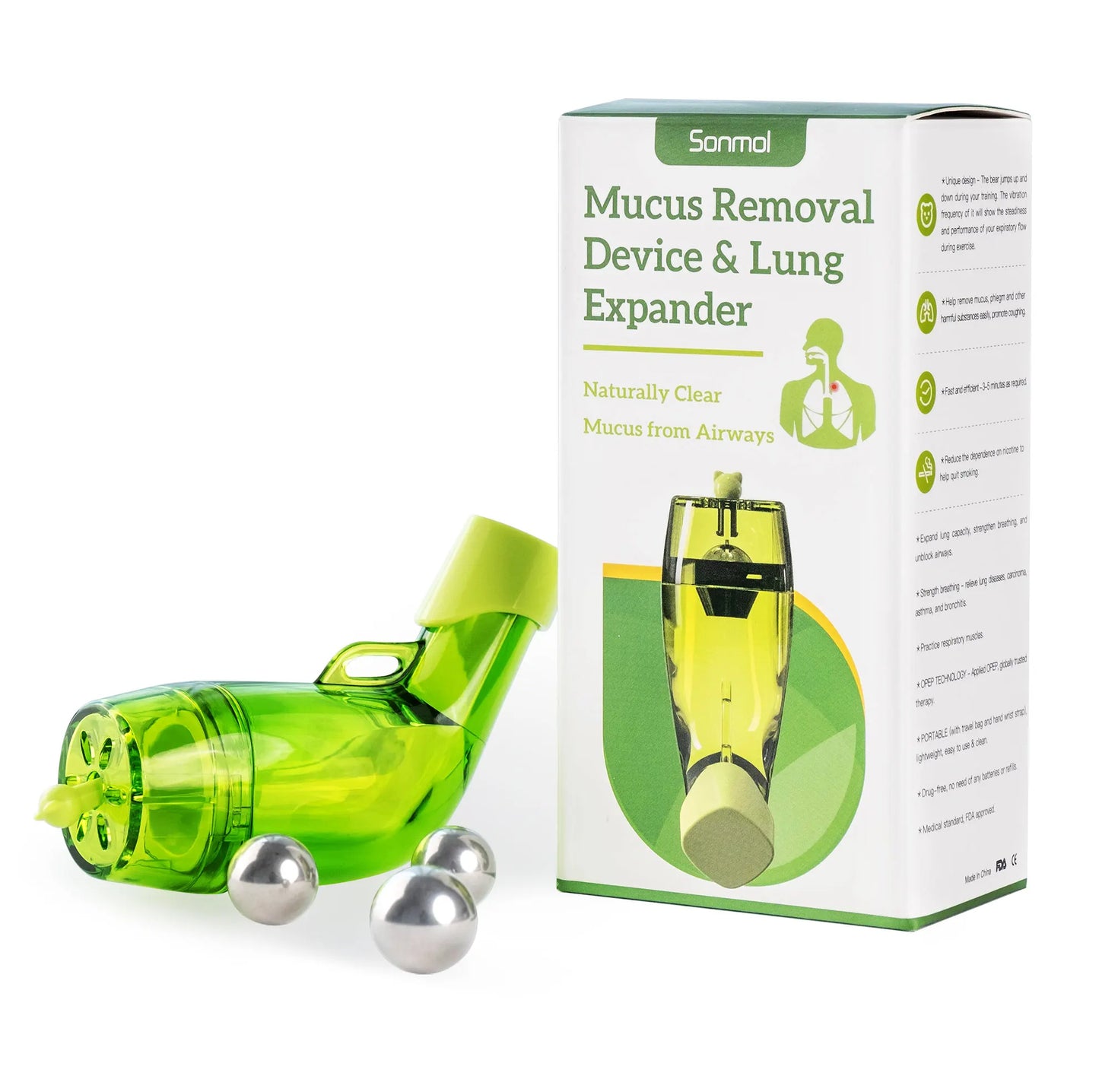 Drug-Free OPEP Therapy Phlegm Mucus Removal Device