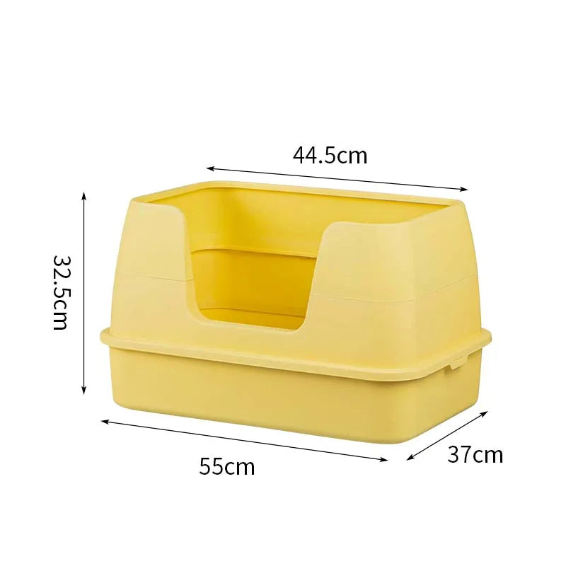 Anti-splash Open Cat Litter Box Tray With Large Space Pet Fold Bedpan Cat Toilet