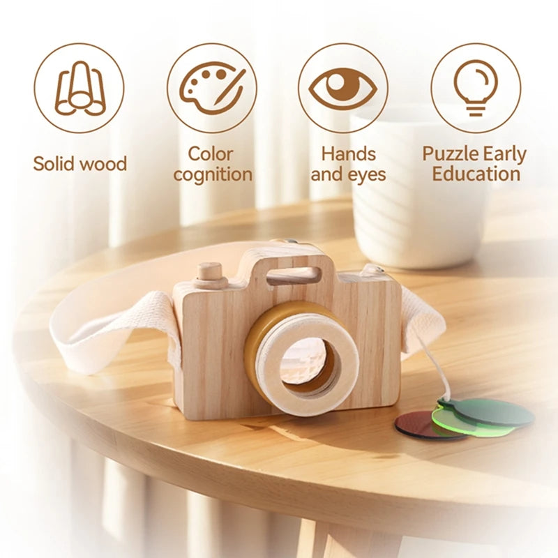 Wooden Baby Montessori Camera Block Puzzle