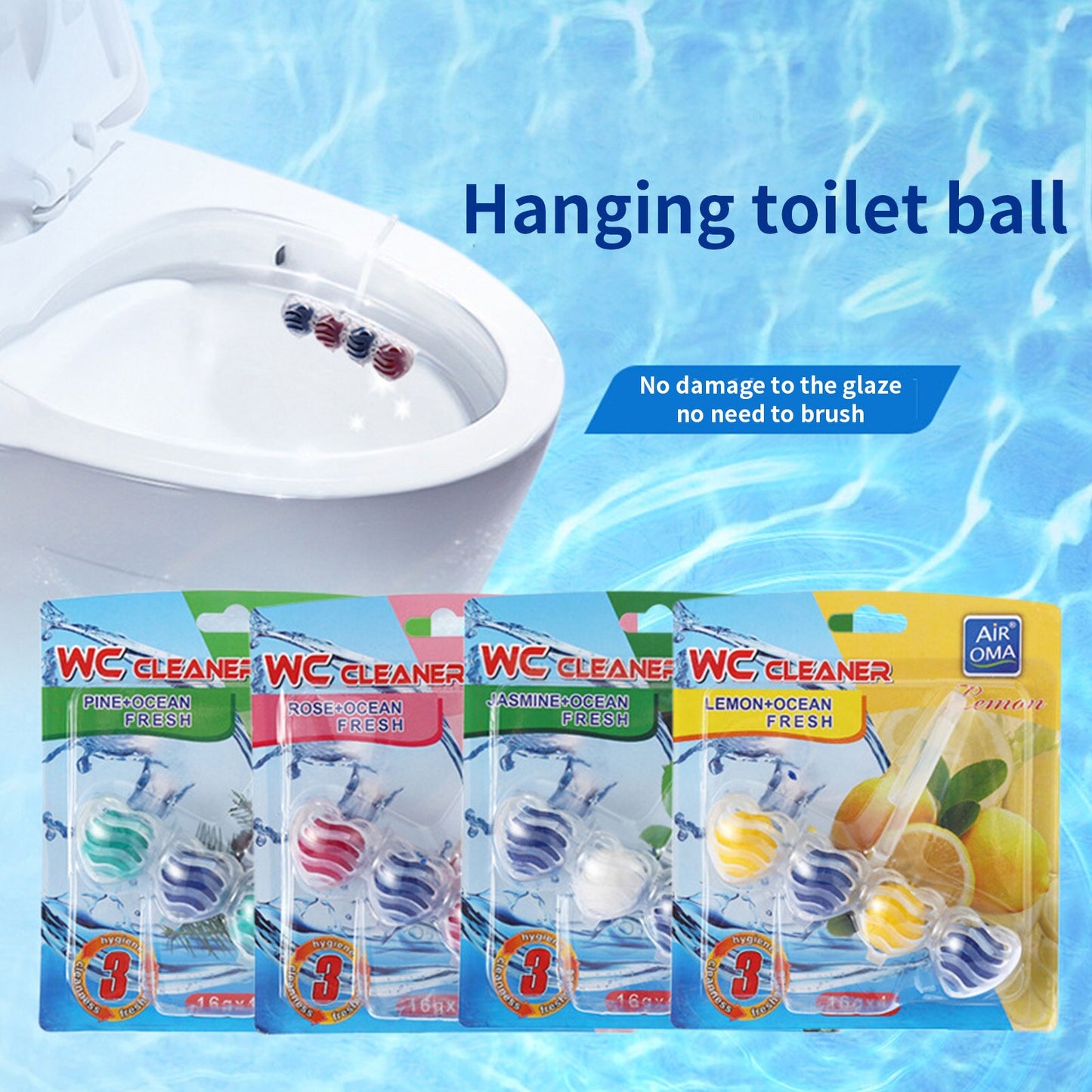 Automatic Toilet Cleaning Ball With 4 Scents Bathroom Cleaning Supplies