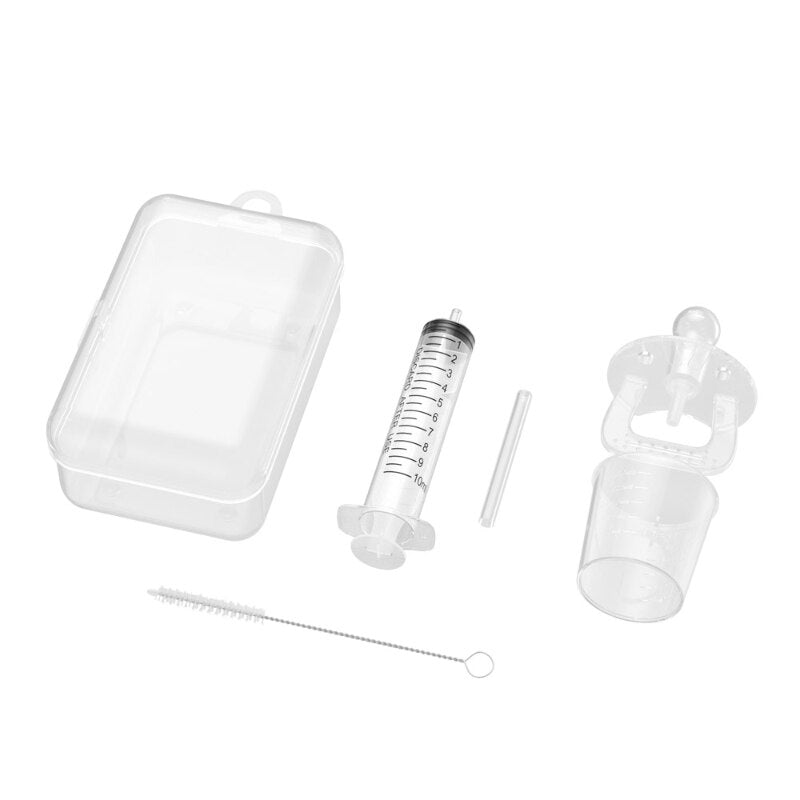 Medicine Feeding Syringe Liquid Needle Feeder with Measure Cup