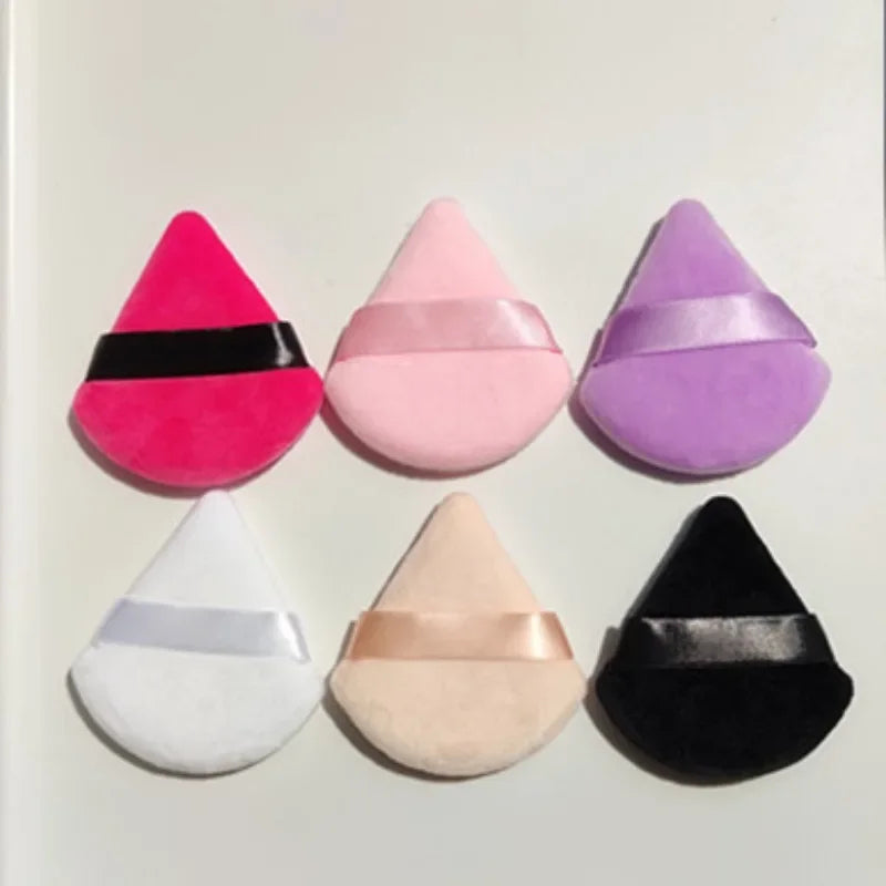 Vibrant Triangular Cosmetic Powder Puffs for Flawless Makeup Application