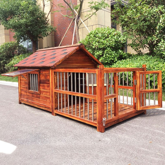 Waterproof Solid Wood Kennels Creative Pet Villa House for Dogs