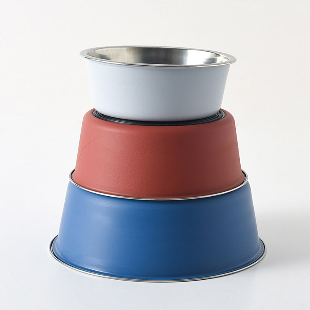 Stainless Steel Dog Cat Bowls Outdoor Travel Feeder