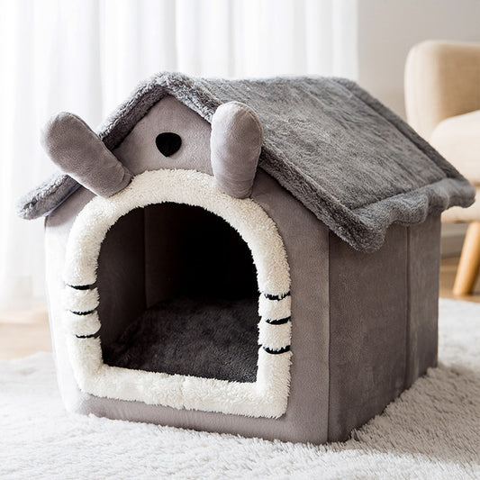 Collapsible Pet Dog House Indoor Warm Kennel