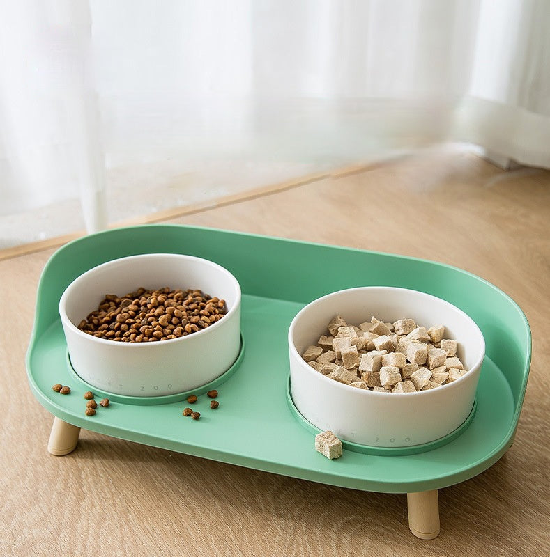 Cat Bowls with stand Cat Food Water Feeder