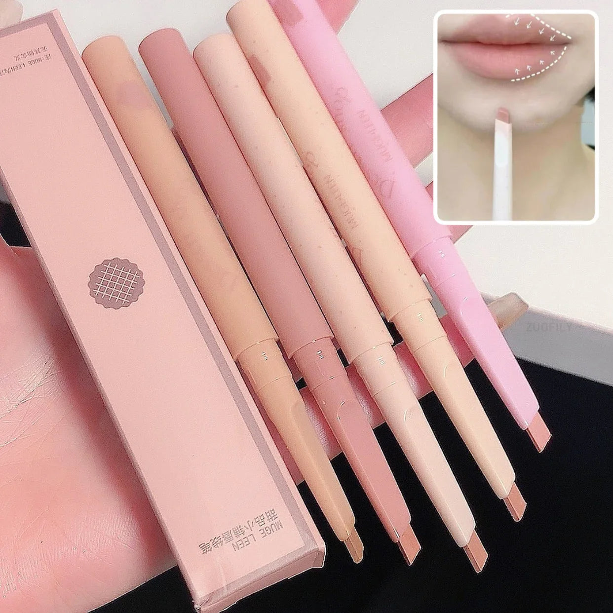 Waterproof Nude Pink Lip Liner - Matte Perfection, Long-lasting Contour